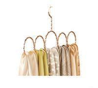 Crabop Percha para bufandas, con 5 trabillas sin enganches, organizador de armario de acero cromado, para corbatas, cinturones, joyas, instalación sin herramientas, para armario de dormitorio (2 x oro