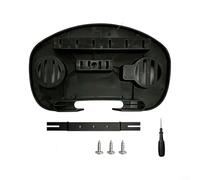 Crabop Portavasos de plástico negro para sillas Adirondack, soporte de bebidas fácil de instalar con kit de montaje, accesorio resistente para patio y jardín, 38 x 24 x 6 cm (1 unidad)