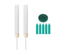 Crabop Poste de musgo de plástico para plantas trepadoras con altura ajustable, soporte de 25 cm con bridas y etiquetas para uso en interiores o exteriores (blanco)