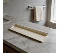 Crabop Protector de borde de fregadero de silicona con drenaje de pendiente de 8°, 7 cm de alto, antideslizante para barrera contra salpicaduras para protección de encimera de cocina, 70 cm (blanco