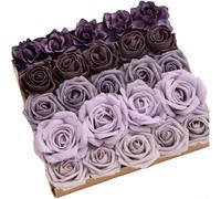 Crabop Ramo de flores artificiales de seda realista, hecho a mano, para boda, centro de mesa de novia, decoración del hogar, jardín, fiesta, accesorio de fotos, 28 cm (morado)