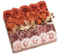 Crabop Ramo de flores de seda artificial realista hecho a mano DIY boda nupcial centro de mesa decoración del jardín fiesta foto Prop 28 cm (naranja)