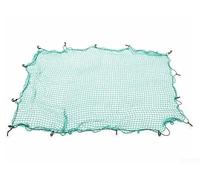 Crabop Red de carga resistente con 15 ganchos y cuerda elástica, malla de fijación de polietileno para remolque seguro, camioneta y camión volquete (1,5 x 2,2 m)