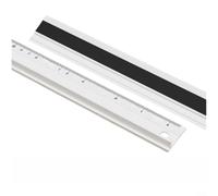 Crabop Regla protectora de aleación de aluminio con escalas grabadas ligeras, bordes antideslizantes para dibujo sin tinta, herramienta de ingeniería de 20 cm para dibujo (C)
