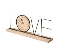Crabop Reloj de escritorio decorativo de madera con pantalla digital retro y figura de corazón de amor, movimiento de cuarzo de precisión para decoración de estantes de oficina en casa (1#)