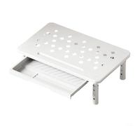 Crabop Soporte elevador de computadora con cajón, estante ajustable ventilado para computadora portátil para organización de escritorio de oficina, 37 x 23 cm, negro (blanco)