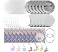 Crabop Suministros redondos de 58 mm para hacer botones, hojas de papel en blanco con película para bricolaje, insignias, manualidades, paquete de 225