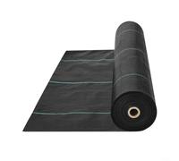 Crabop Tela de control de césped resistente para paisaje, 1 x 100 pies, polietileno negro PP para camas de jardín, caminos, plantación de flores (3.2 onzas) 3 x 100 pies