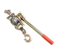 Crabop Tensor de trinquete de cuerda de alambre resistente, extractor de cable manual 1T/2T, con ganchos dobles para construcción de línea eléctrica y tareas superiores (2T de una sola línea)
