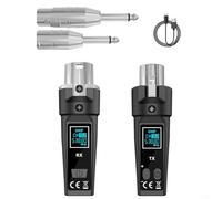 Crabop Transmisor y receptor XLR inalámbrico UHF, rango dinámico de 110 dB, rango de 50 m para micrófonos dinámicos, guitarra, sistemas PA, negro (One Drag One)