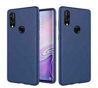 CRABOT Compatible con Huawei P20 Lite/Nova 3e Silicona Líquida Caso Cubierta de Goma Anti-caída Resistente a Los Arañazos Carcasa del Teléfono+1*(Protector de Pantalla Gratuito)-Azul