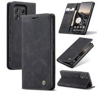Cracedily Funda para Motorola Moto Edge 50 Pro Case, Carcasa Protectora Antigolpes Case, Soporte Plegable, Ranura para Tarjeta, Cover Cuero PU Carcasa Moto Edge 50 Pro, Negro