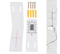 Crack Gauge Monitor - Acrylic Measuring Detector Tool, Building Wall Crack Width Measurement Monitoring Gauge Device, Structural Damage Inspection Tracking Gauges Tool For Concrete Evaluation