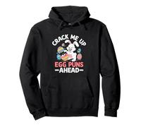 Crack Me Up Egg Juegos de palabras antes del día de Pascua Caza de chocolate con huevos Sudadera con Capucha
