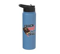 Crack This Not Drugs Santa Biblia Christian God Stainless Steel Insulated Water Bottle