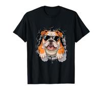 Cracked Wall English Bulldog Sunglasses Camiseta