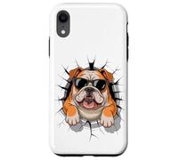 Cracked Wall English Bulldog Sunglasses Carcasa para iPhone XR