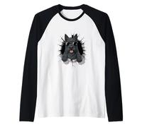 Cracked Wall Giant Schnauzer Sunglasses Camiseta Manga Raglan