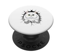 Cracked Wall Persian Cat Persian Longhair PopSockets PopGrip Adhesivo