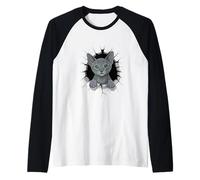 Cracked Wall Russian Blue Cat Russian Blues Maltese Camiseta Manga Raglan