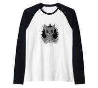 Cracked Wall Russian Blue Cat Sunglasses Blues Maltese Camiseta Manga Raglan