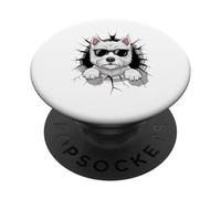 Cracked Wall West Highland White Terrier Sunglasses Westie PopSockets PopGrip Adhesivo