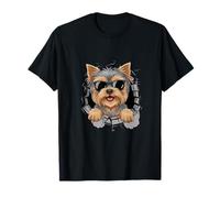 Cracked Wall Yorkshire Terrier Sunglasses Yorkie Terriers Camiseta
