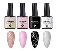 Crackle Esmalte de Uñas 4 Unidades Larga Duración Fragmento Esmalte de Uñas para Arte de Uñas Fácil de Aplicar Barniz Crujiente para Diario, Casual Y Fiesta