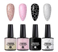 Crackle Gel Nail Polish, 4 Colors Cracked Nail Polish Stylish Nail Varnish Nails Art Kit, Fashionable Pattern,UV Polish Glue,Not Easy To Fade,Apply Evenly And Easily,Gorgeous Crack Effect