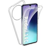Cracksin 360° Grad Handyhülle für Xiaomi Redmi 14C Transparent Displayschutz Vorne/Hinterten Anti-Gelb Kratzfest Schutzhülle Handyhülle TPU+PET Cover