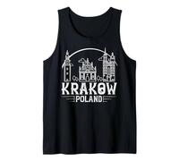 Cracovia Polonia Ciudad Skyline Mapa de Viajes Camiseta sin Mangas