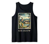 Cracovia, Polonia, histórico, Casco Antiguo, Vintage, Obras de Arte de Viaje Camiseta sin Mangas