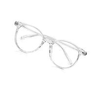 Craebuer Clear Glasses for Women Men, Retro Round Blue light Blocking Reading Eyeglasses with Lightweight Frame, Anti Eyestrain UV Glare Filter Eyewear