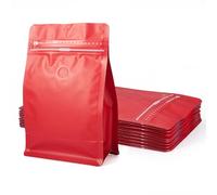 Crafans 10 unidades de bolsas para granos de café con válvula y cremallera, bolsas de almacenamiento de café con cremallera, bolsas planas de fondo rectangular con soporte, bolsas resellables con