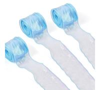 Crafans 3 rollos de cintas de organza transparente iridiscente de 60 mm x 10 yardas, cinta de gasa iridiscente brillante para envolver regalos de boda, color azul cielo