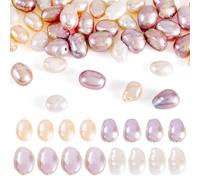 Crafans 40 cuentas de perlas cultivadas naturales de agua dulce de 5 mm, perlas pulidas de 4 colores, perlas naturales irregulares de agua dulce para manualidades, pulseras, collares, joyas