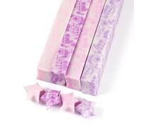 Crafans 540 hojas luminosas de papel de origami púrpura con estrellas de la suerte, tiras plegables que brillan en la oscuridad a granel para manualidades, proyectos hechos a mano, suministros de arte