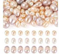 Crafans 60 piezas de perlas cultivadas naturales en ris de agua dulce para joyería, perlas en 3 estilos, perlas naturales para hacer pulseras, collares, fabricación de joyas de bricolaje
