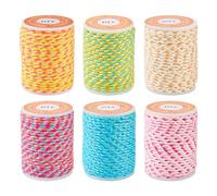 Crafans Cordones de macramé de 1,5 mm x 4 m, de alta calidad, 4 capas, 6 rollos de hilo de algodón fino trenzado colorido para colgar en la pared, cuerda de manualidades