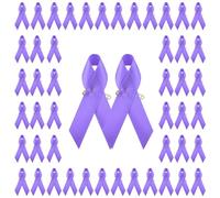CRAFFANCY 100 alfileres de cinta púrpura claro, insignias de concienciación sobre la enfermedad de Alzheimer, broche de violencia doméstica, insignias conmemorativas para funerales, eventos de luto