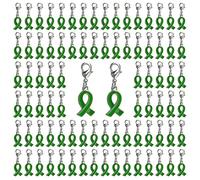 CRAFFANCY 100 colgantes de cinta con cierres, dijes de cinta de aleación para concienciación de enfermedades para hacer joyas, 100pcs, Metal
