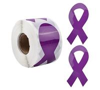 CRAFFANCY 250 Pegatinas de Cinta Morada, 250 Pegatinas de Cinta púrpura para concienciación sobre el cáncer de Color púrpura, espasmos Infantiles, Paquete de Cinta de Sellado para Carta de Evento