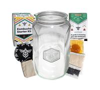Craft A BRE Starter Kit Completo de fabricación de Kombucha, Que Incluye Tarro de Vidrio de 1 galón, SCOBY, té..