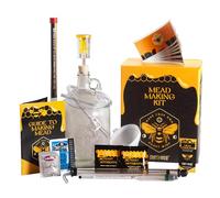 Craft A Brew - Kit de preparación de hidromiel de lujo - Juego de iniciación de cerveza casera de 1 galón con herramientas de endulzamiento y embotellado - Kit de elaboración de hidromiel para