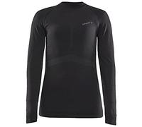 Craft Active Intensity CN LS W - Camiseta de Manga Larga para Mujer, Color Negro y Asfalto, Talla XL