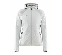 Craft ADV EXPLORE HYBRID JACKET W | Chaqueta de entretiempo para mujer M | Ash | Chaqueta ligera acolchada con insertos elásticos de punto | Capucha ajustable | Con bolsillos | Chaqueta cortavientos
