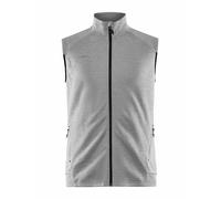 Craft ADV UNIFY VEST | Chaleco para hombre L | Gris Melange | Chaleco ligero para hombre de poliéster reciclado | Chaleco de running para hombre | Con cuello | 2 bolsillos | Chaleco para hombre