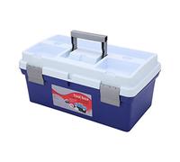 Craft Box Organizer Plastic Storage Box Multifunctional Large Capacity Double Layers Ergonomic Handle Design Wide Application Small Storage Box for Painting Tools Beauty Products