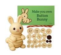 Craft Buttons For Crafting - Highland Cow Bunny Owl Raccoon Turtle Squirrel | Button Ornament Craft Kit - Make Your Own Christmas Decorations | Hanging Ornaments For The Home Bedroom Door Window