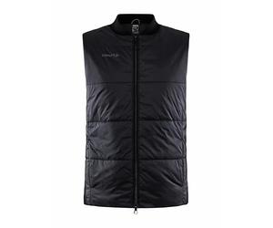 Craft CORE LIGHT PADDED VEST | Chaleco para hombre L | Negro | Chaleco cálido con ligero acolchado | Chaleco para correr para hombre de poliéster reciclado | Cuello Ripstrik | Bolsillos con cremallera